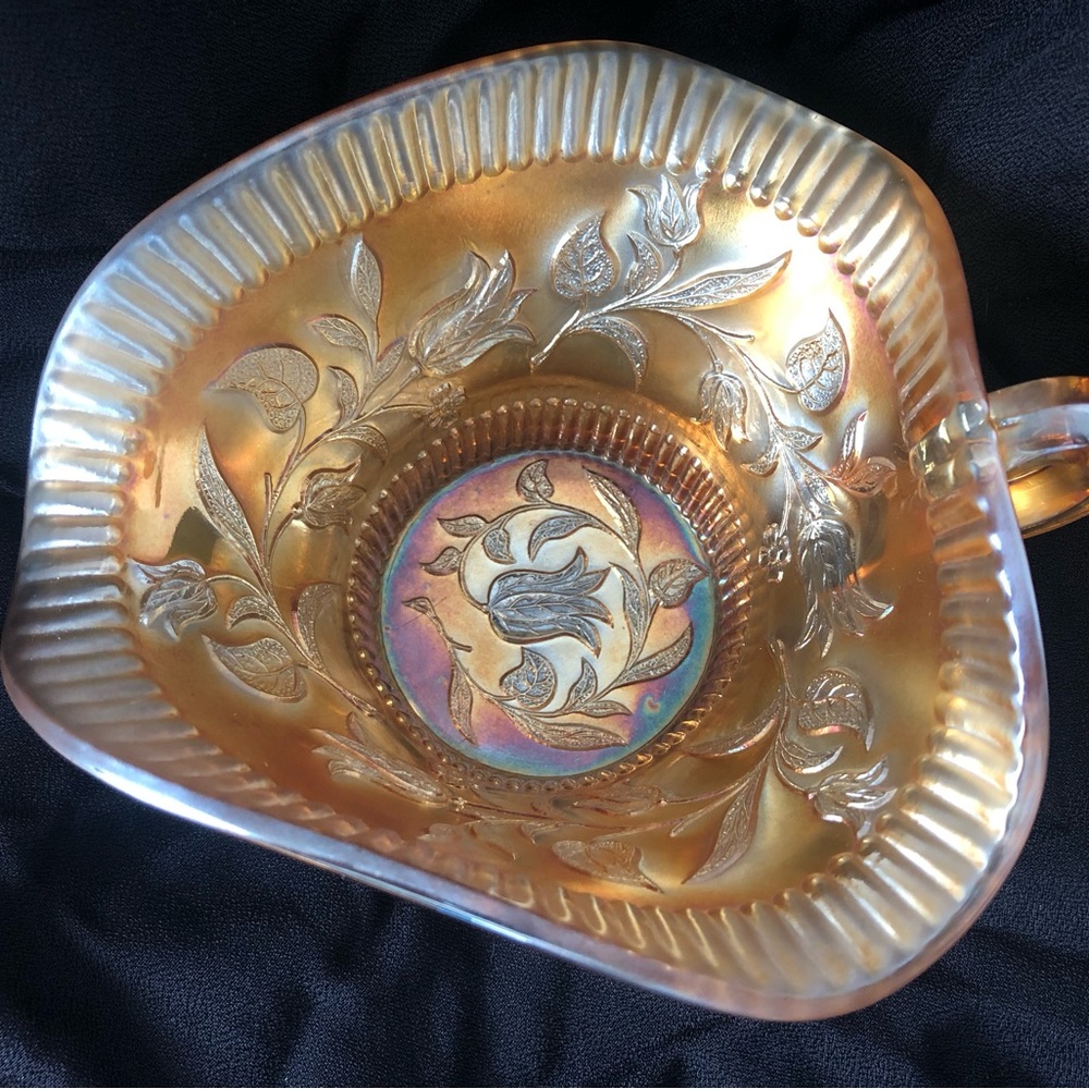 Carnival glass Dugan marigold windflower nappy - Picture 4 of 8
